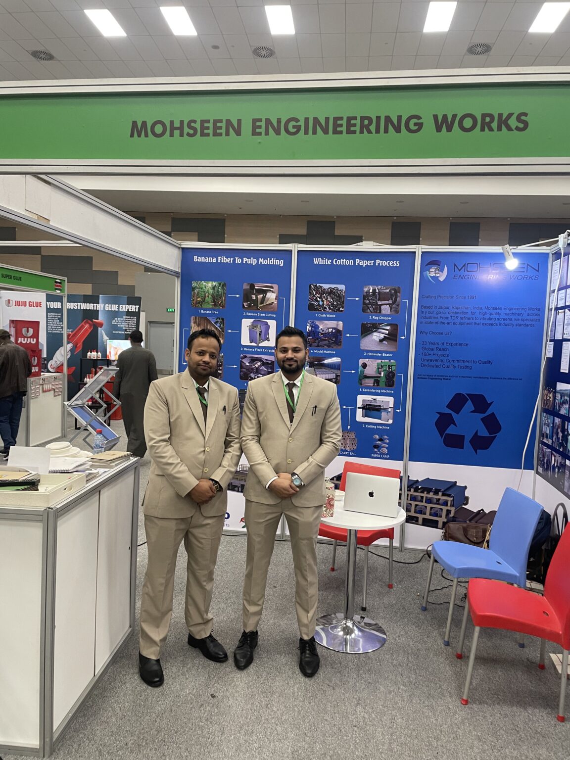 MEW team at Mohseen Engineering Works exhibition booth
