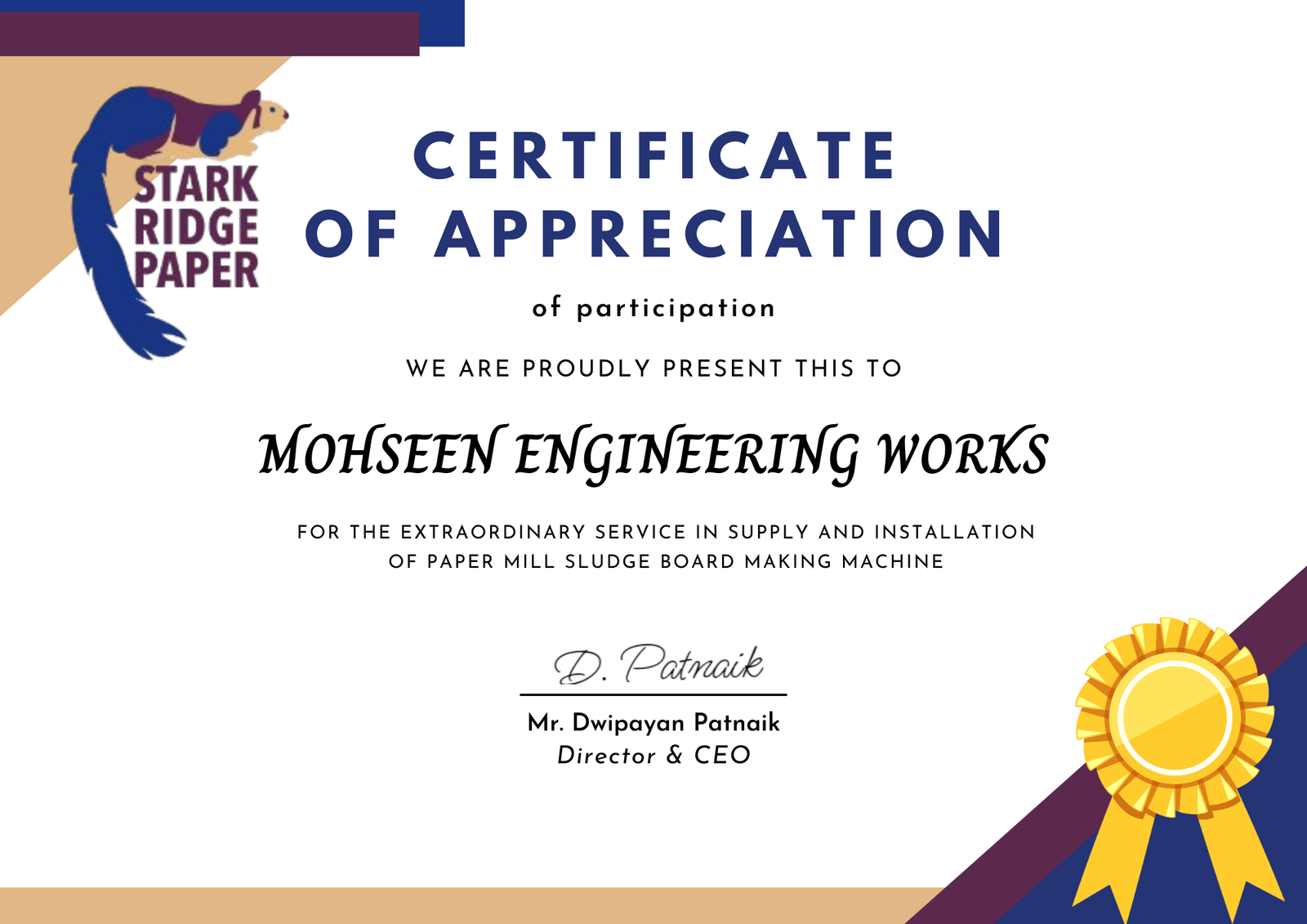 Stark Ridge Paper — Appreciation document