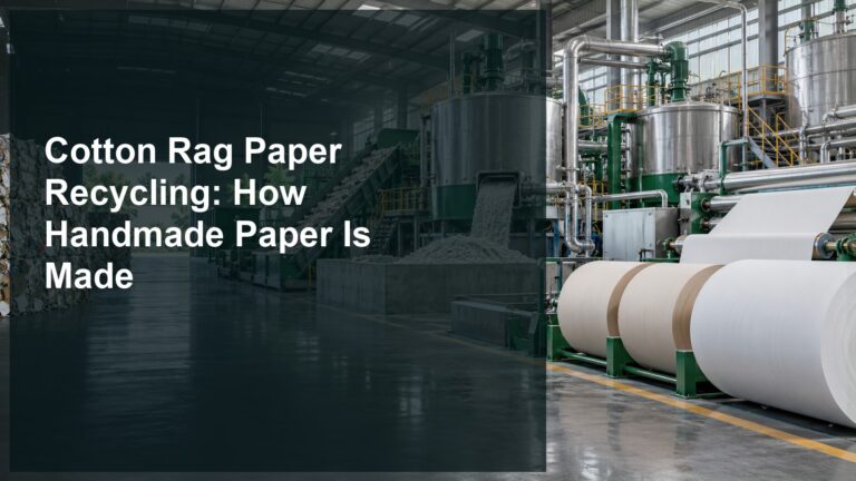Cotton Rag Paper Recycling: How Handmade Paper Is Made